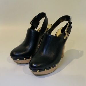 Black Leather Women's Heels